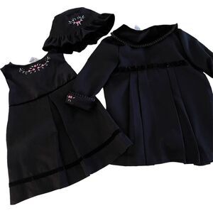 Vintage Girls Three Piece Dress Jacket Velvet Formal Dress Little Billy